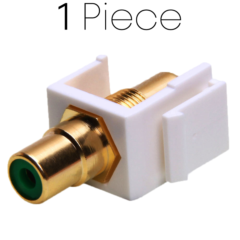 Acoplador RCA Keystone Jack RCA modular blanco para placas de pared superficies cajas paneles - Imagen 9 de 11