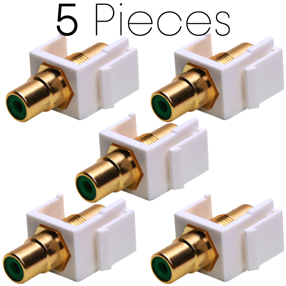 Acoplador RCA Keystone Jack RCA modular blanco para placas de pared superficies cajas paneles - Imagen 11 de 11