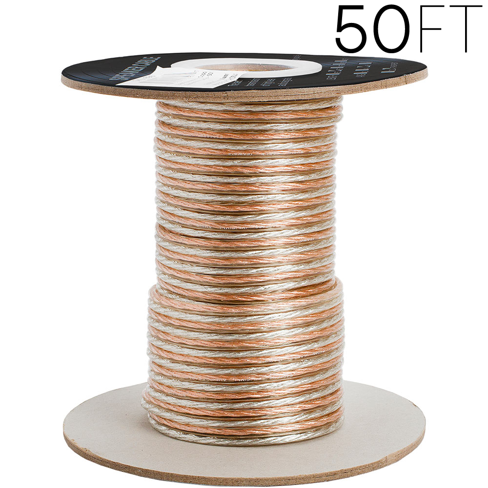 16AWG SPEAKER WIRE Clear 2 Conductor 16 Gauge Audio Cable Home Theater