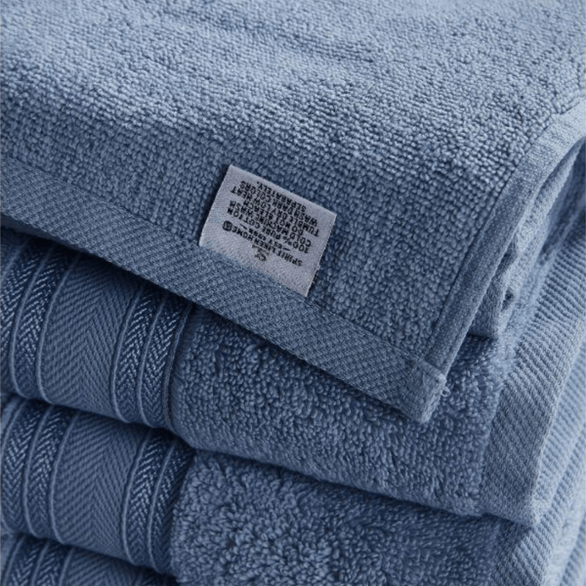6pc Spirit Linen Bath Towel Set 100% Ringspun Plush Cotton Absorbent Super Soft