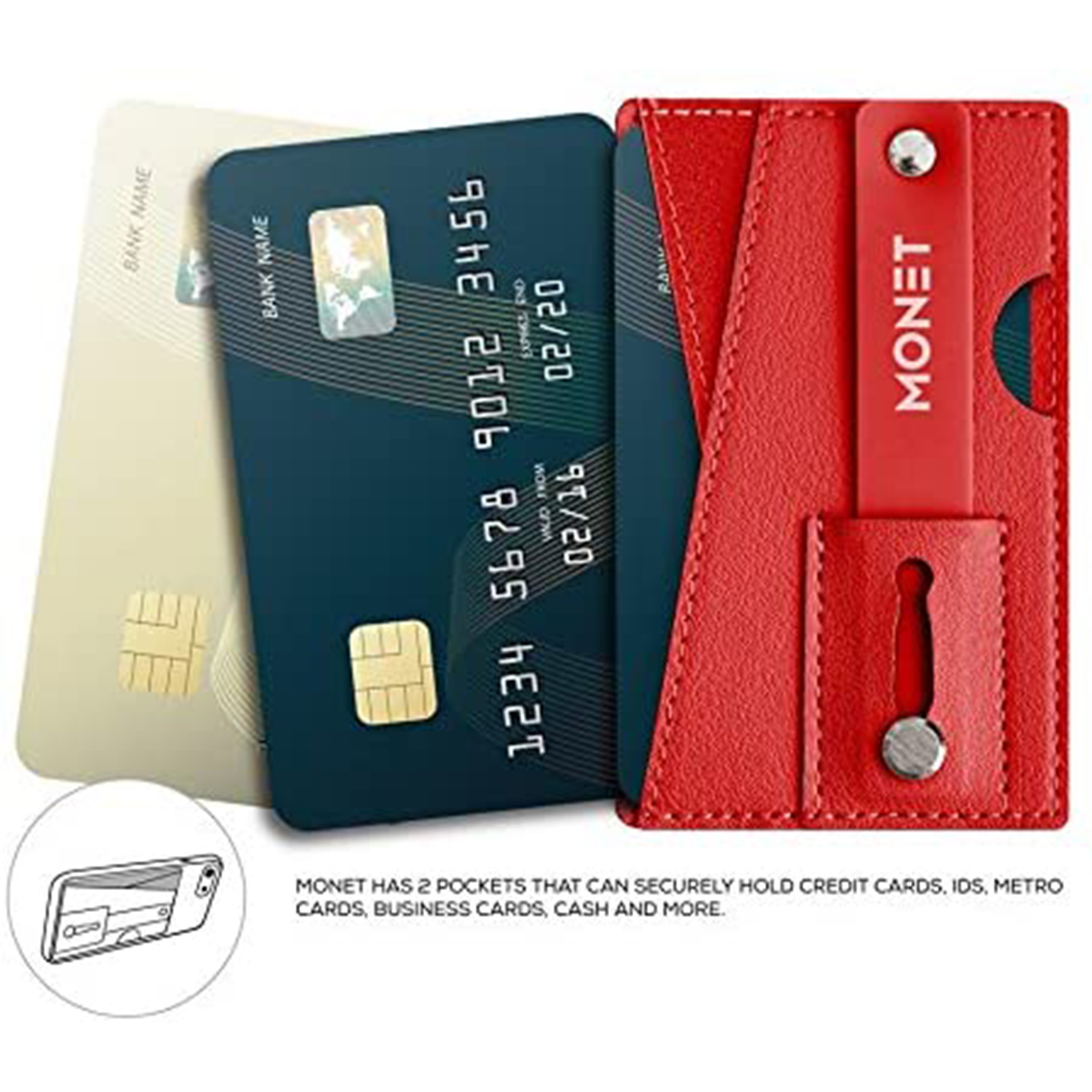 Monet RFID Blocking Phone Grip Wallet Card Holder Kickstand For Men And Women - Picture 11 of 16