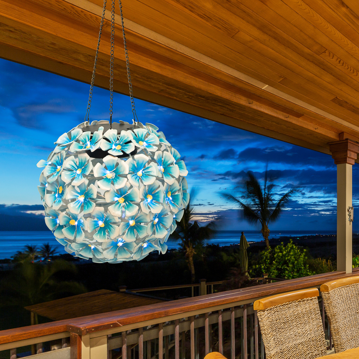Hanging Flower Sphere LED Chandelier Hanging Floral ...