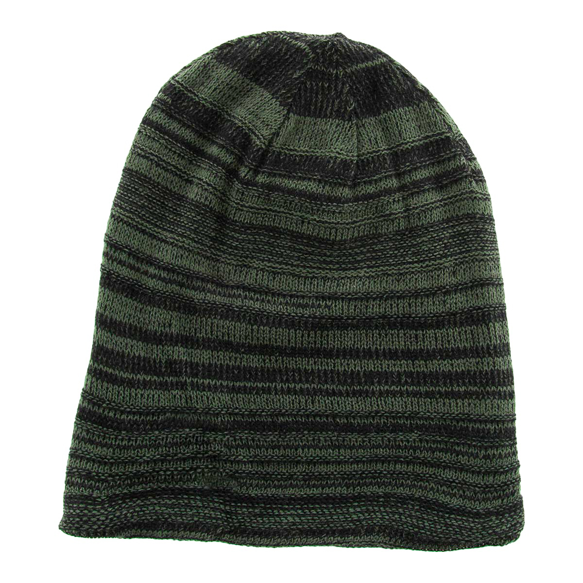 Striped Ribbed Slouchy Knit Beanie 