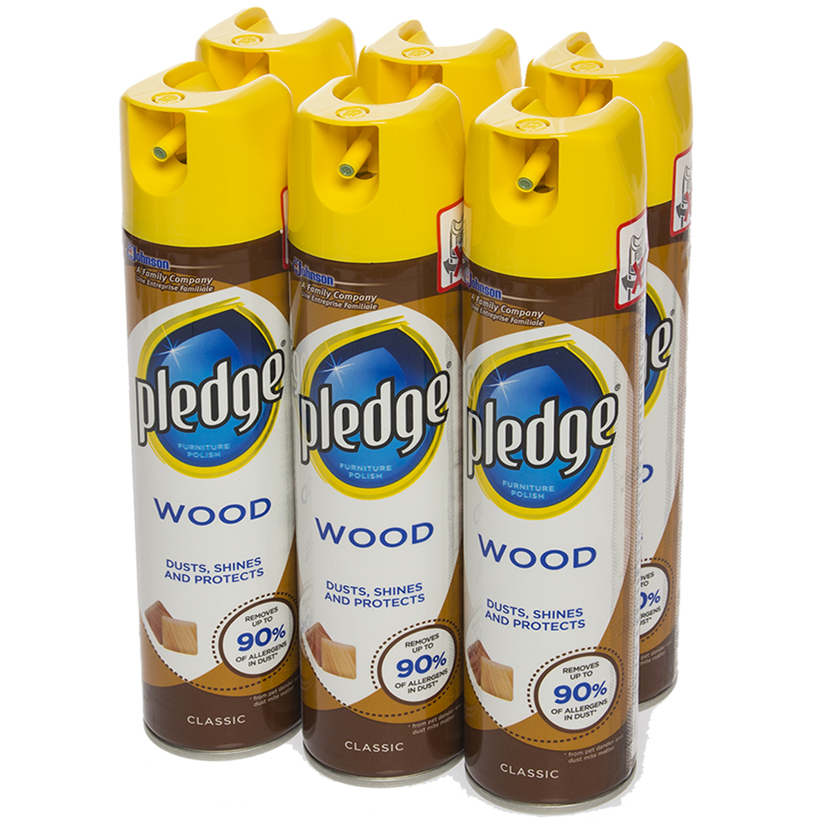 6 Pledge 6oz Furniture Polish Dusting Spray Cans Household Cleaner Dust