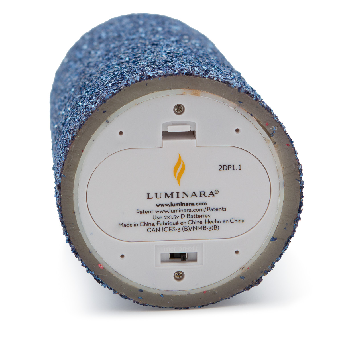 Luminara 7” Flameless Candle Pillar Glitter LED Light Real Flame Effect Remote eBay