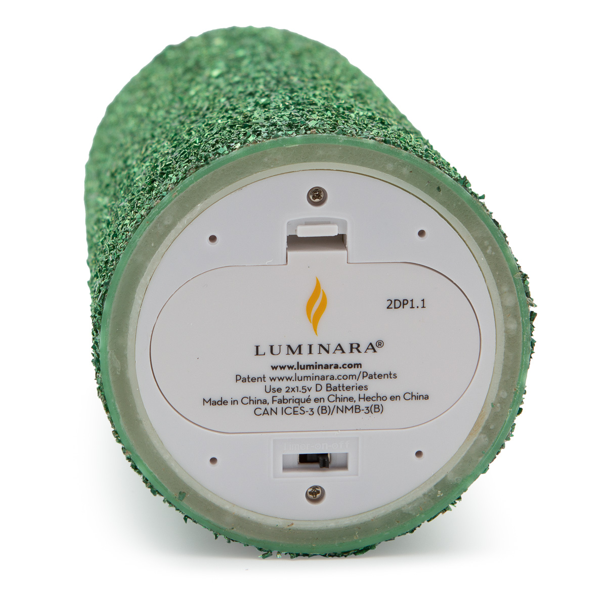 Luminara 7” Flameless Candle Pillar Glitter LED Light Real Flame Effect Remote eBay