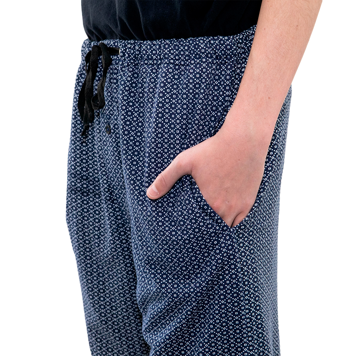 Tru Fit Mens Lounge Pants With Pockets Fly Cotton Soft Knit PJs Pajama