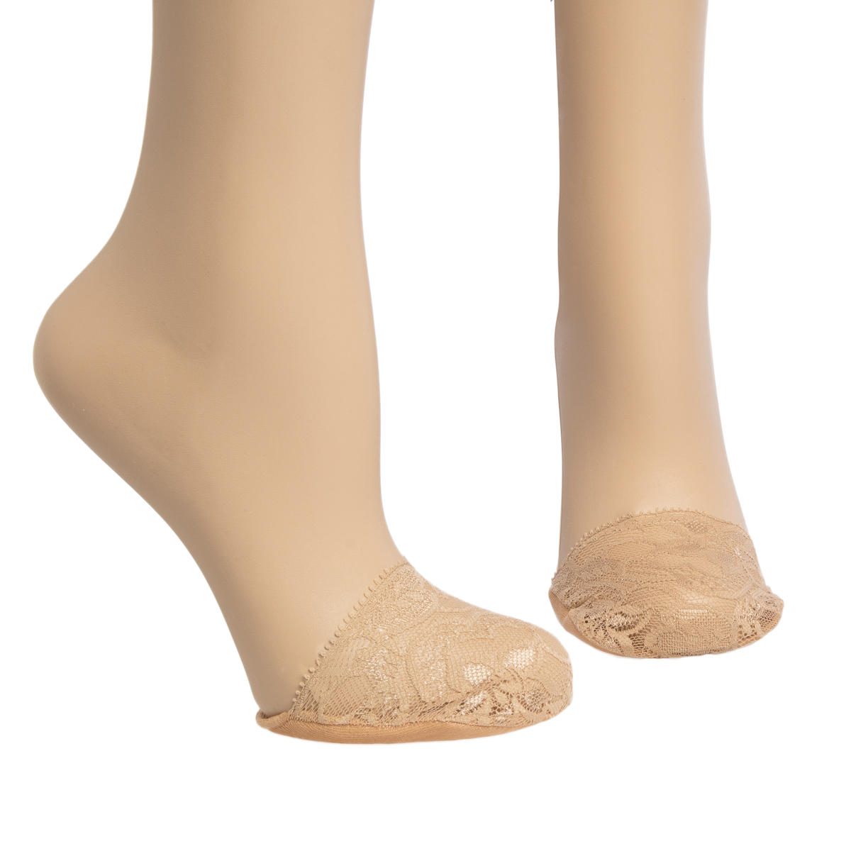 6pk Appleseed's Womens Toe Cover No Show Liner Socks Nylon Lace Non