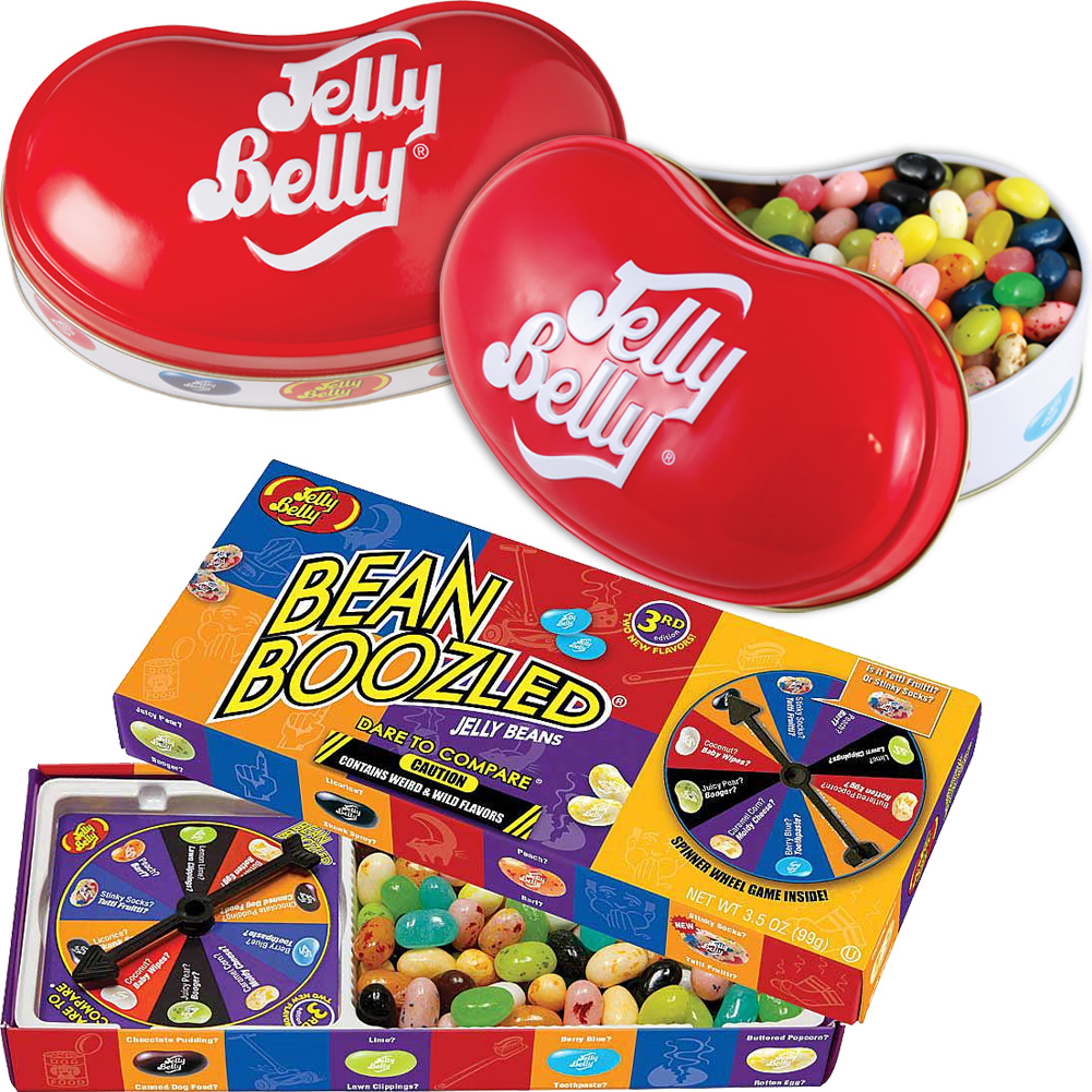 NEW (Set) Jelly Belly Candy Tins & Bean Boozled Wacky Flavored Jelly