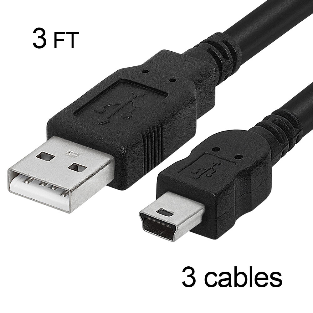 1 Ft USB2.0 A Male to Mini B 5Pin Male Printer Camera Cable 10 Pack Lot