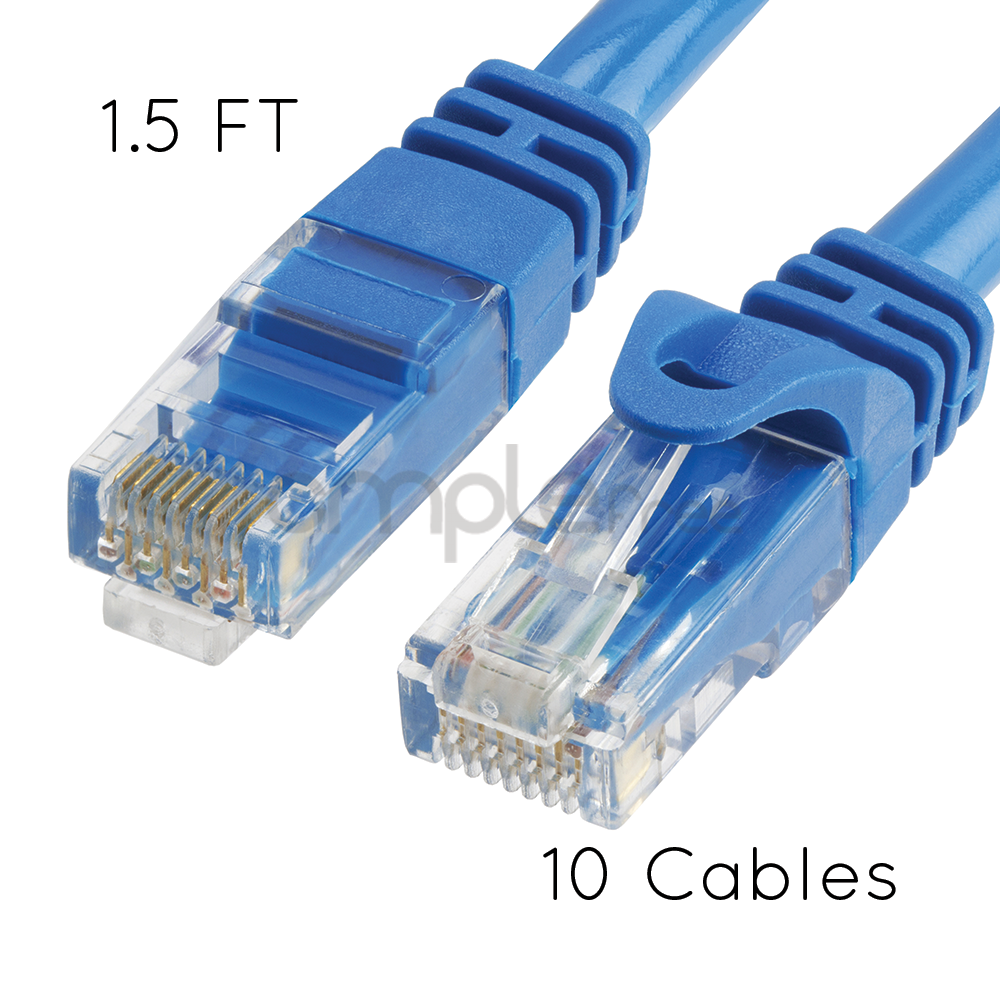1.5ft to 100ft CAT6 RJ45 Patch Cable Ethernet LAN Network Wire Cord 24AWG CCA