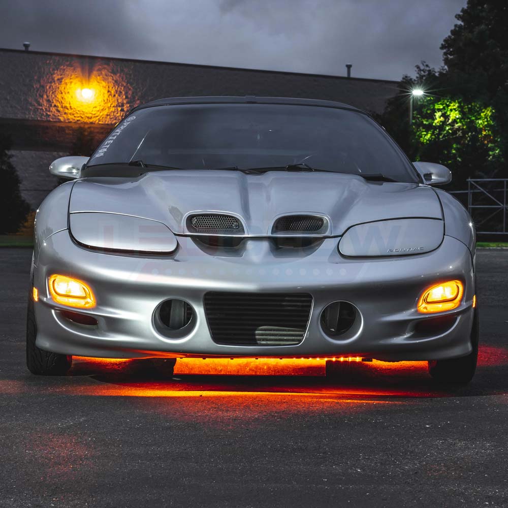 LEDGlow 4pc Orange LED Slimline Car Underbody Underglow Neon Lighting