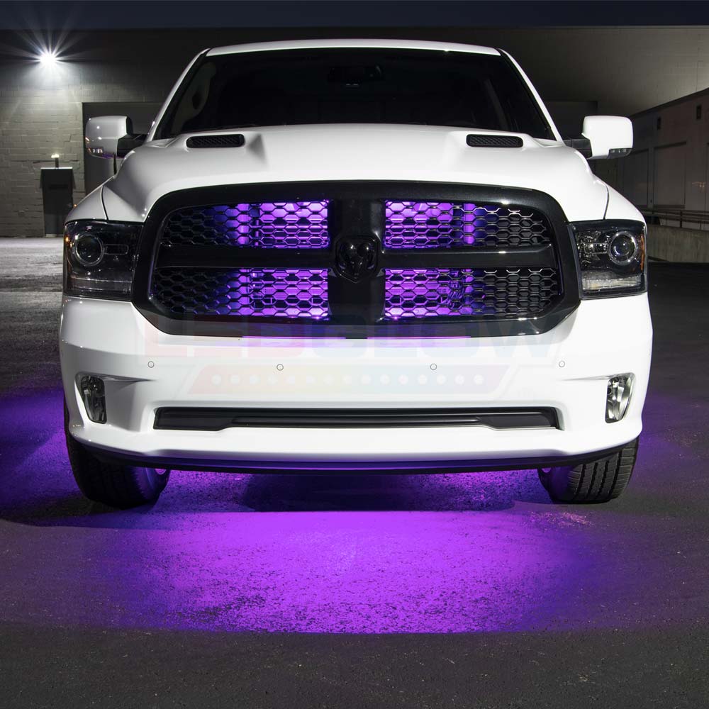 LEDGlow 6pc Purple LED Slimline Truck Underbody Underglow Neon Lighting