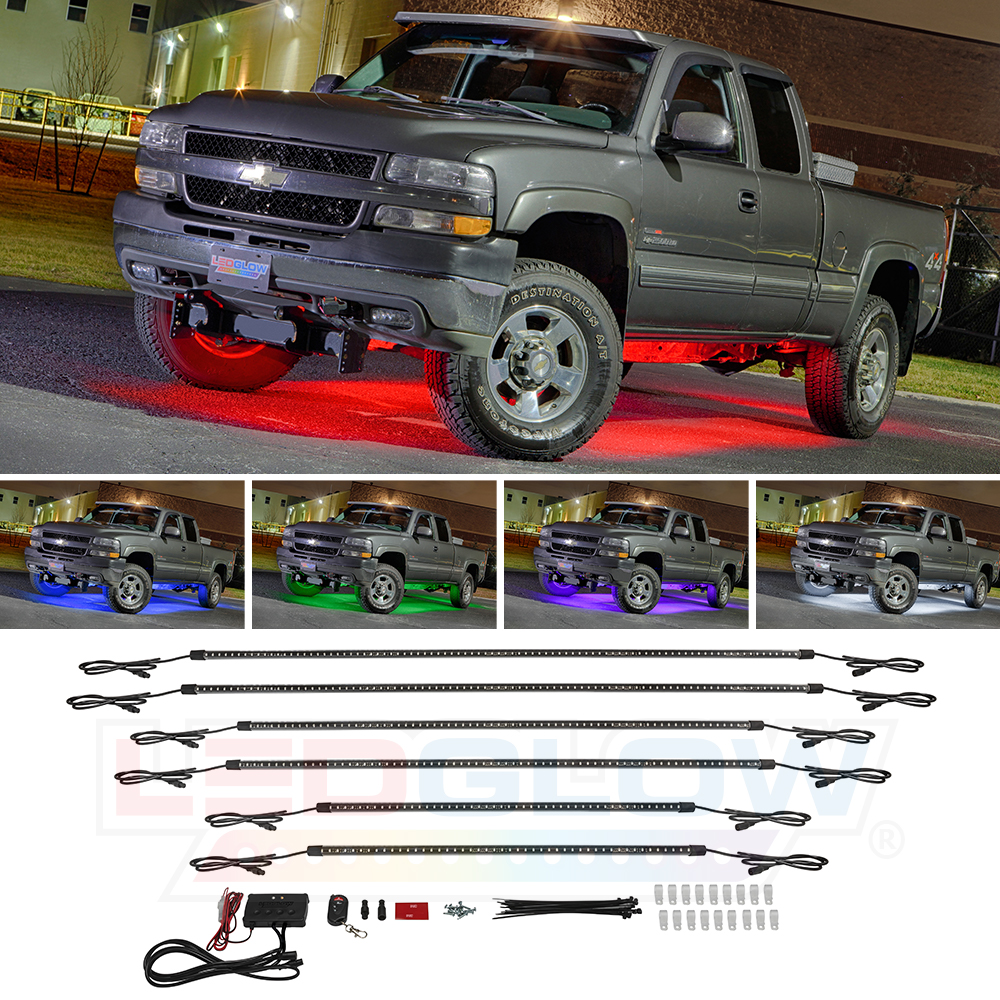 LEDGlow 6pc MILLION COLOR SLIMLINE TRUCK UNDERBODY UNDERGLOW LED