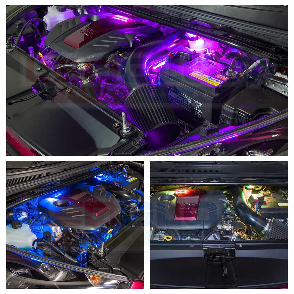 LEDGlow 6pc Million Color Engine Bay Under Hood LED Accent Neon