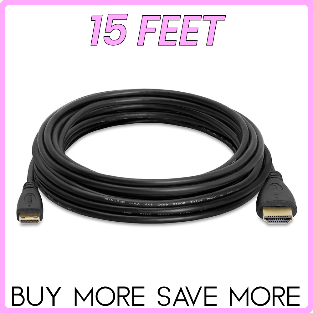 Mini HDMI to HDMI Cable High-Speed 4K UHD HDMI Cord Type A to Type C for Cameras