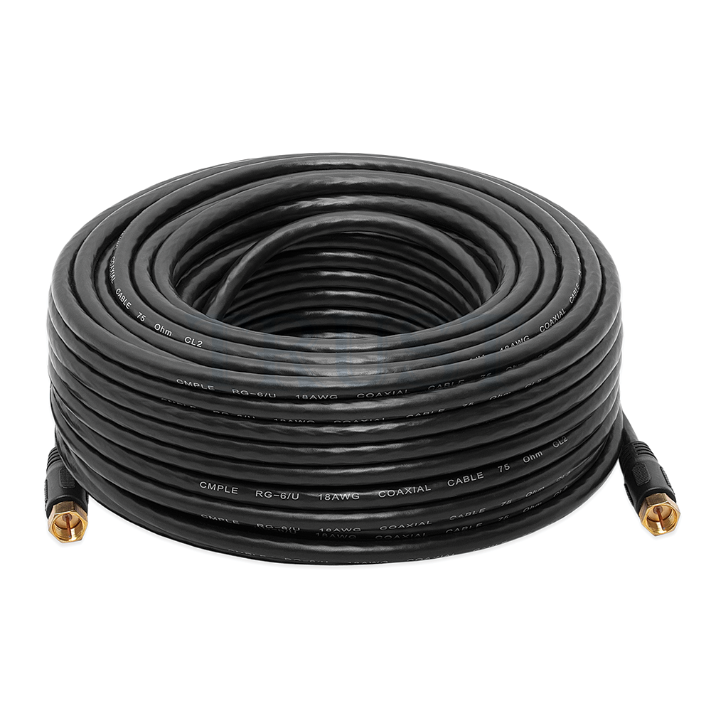 rg6 f type coaxial 18awg 75ohm rg 6 cable black/white - 50 / 75