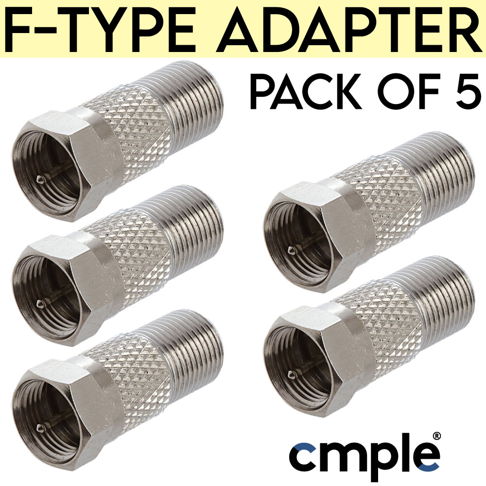 5 PACK F-Type Connection Coupler Male to Female Coax Cable Adapter RG6 Jack - Picture 7 of 7