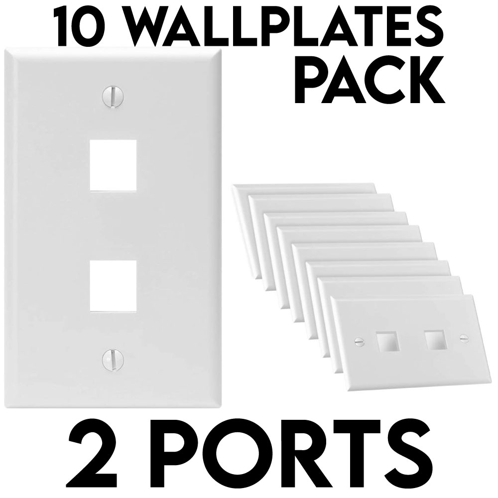 10 PCS Keystone Wall Plate RJ45 Network Keystone Jack Face Plate White Wallplate - Afbeelding 7 van 10