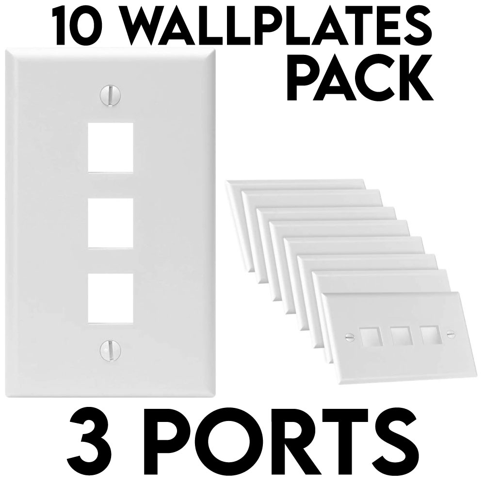 10 PCS Keystone Wall Plate RJ45 Network Keystone Jack Face Plate White Wallplate - Afbeelding 8 van 10