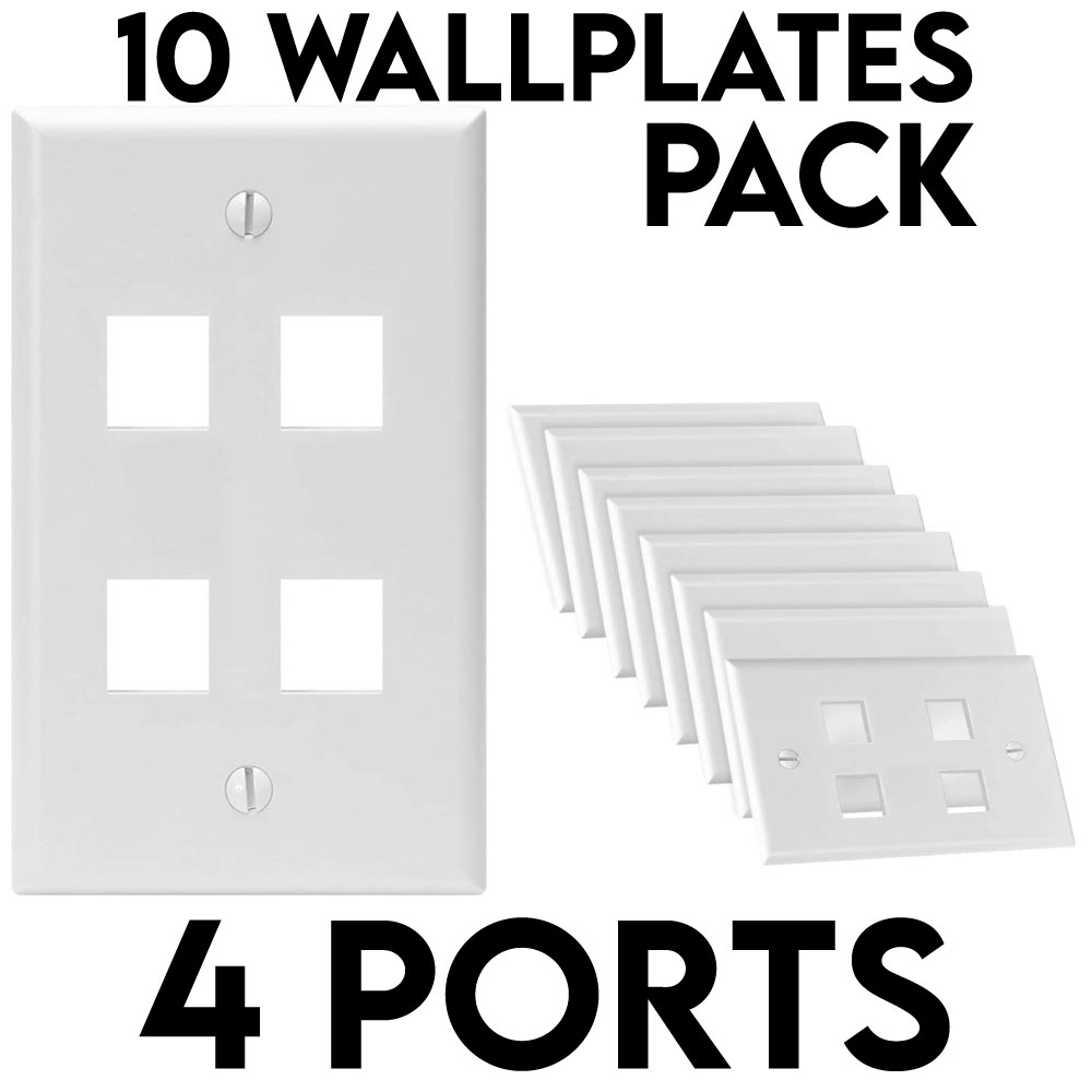 10 PCS Keystone Wall Plate RJ45 Network Keystone Jack Face Plate White Wallplate - Afbeelding 9 van 10