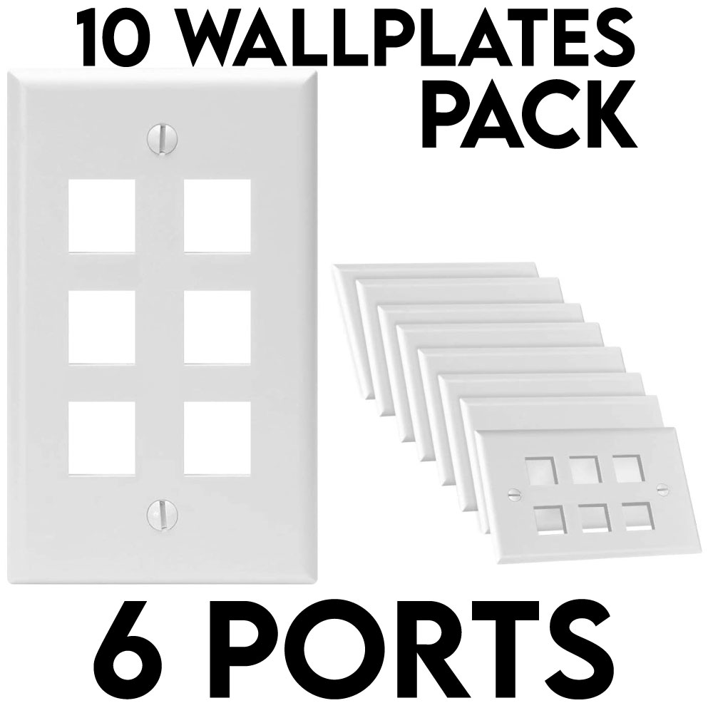 10 PCS Keystone Wall Plate RJ45 Network Keystone Jack Face Plate White Wallplate - Afbeelding 10 van 10