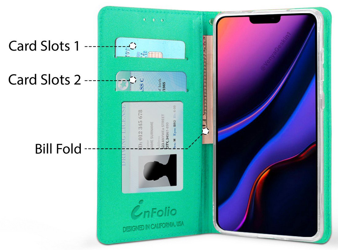 Infolio Wallet Case Credit Card Slot Cover Wrist Strap for Apple iPhone 11 Pro - Picture 11 of 20