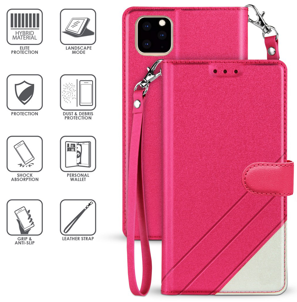 Infolio Wallet Case Credit Card Slot Cover Wrist Strap for Apple iPhone 11 Pro - Picture 19 of 20