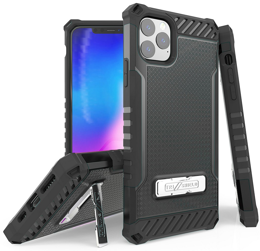 Rugged Tri-Shield Case Cover Kickstand Lanyard Strap for Apple iPhone 11 Pro Max