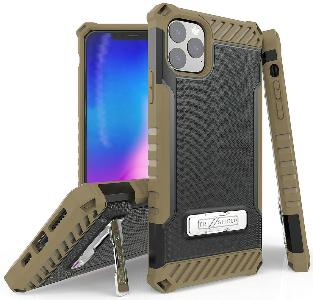 Rugged Tri-Shield Case Cover Kickstand Lanyard Strap for Apple iPhone 11 Pro Max