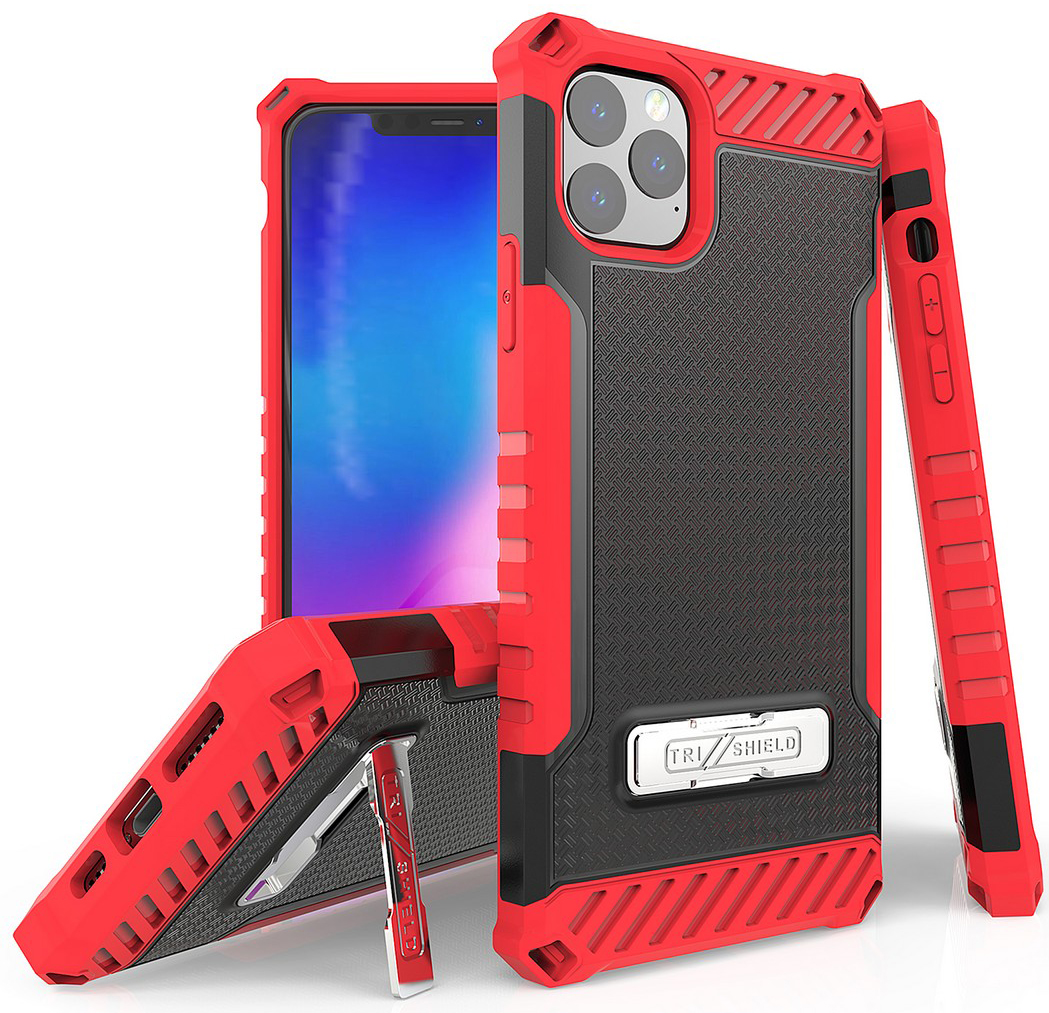Rugged Tri-Shield Case Cover Kickstand Lanyard Strap for Apple iPhone 11 Pro Max