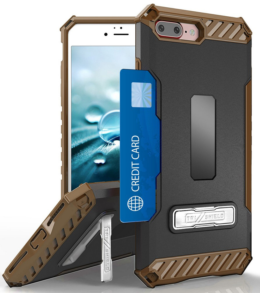 TRI-SHIELD RUGGED CASE CREDIT CARD SLOT COVER + STRAP FOR iPHONE 8 PLUS, 7PLUS - Picture 8 of 27