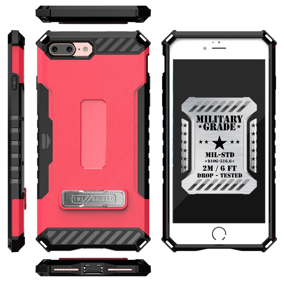 TRI-SHIELD RUGGED CASE CREDIT CARD SLOT COVER + STRAP FOR iPHONE 8 PLUS, 7PLUS - Picture 17 of 27