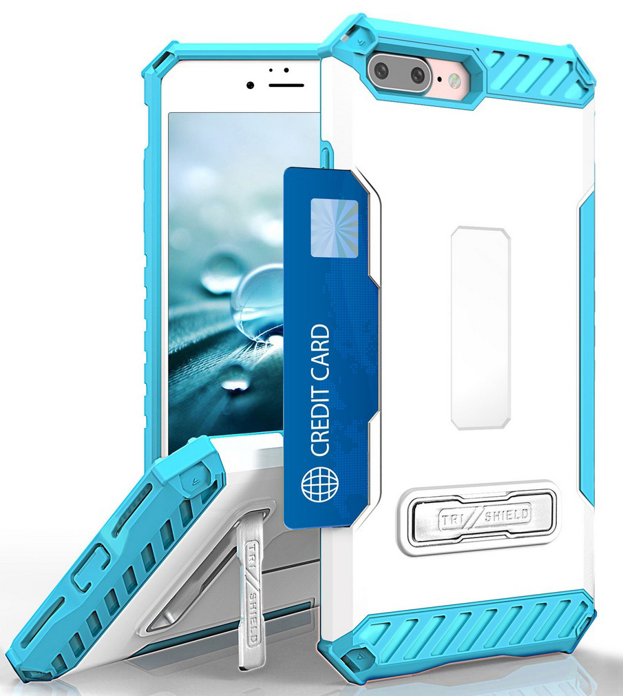 TRI-SHIELD RUGGED CASE CREDIT CARD SLOT COVER + STRAP FOR iPHONE 8 PLUS, 7PLUS - Picture 23 of 27