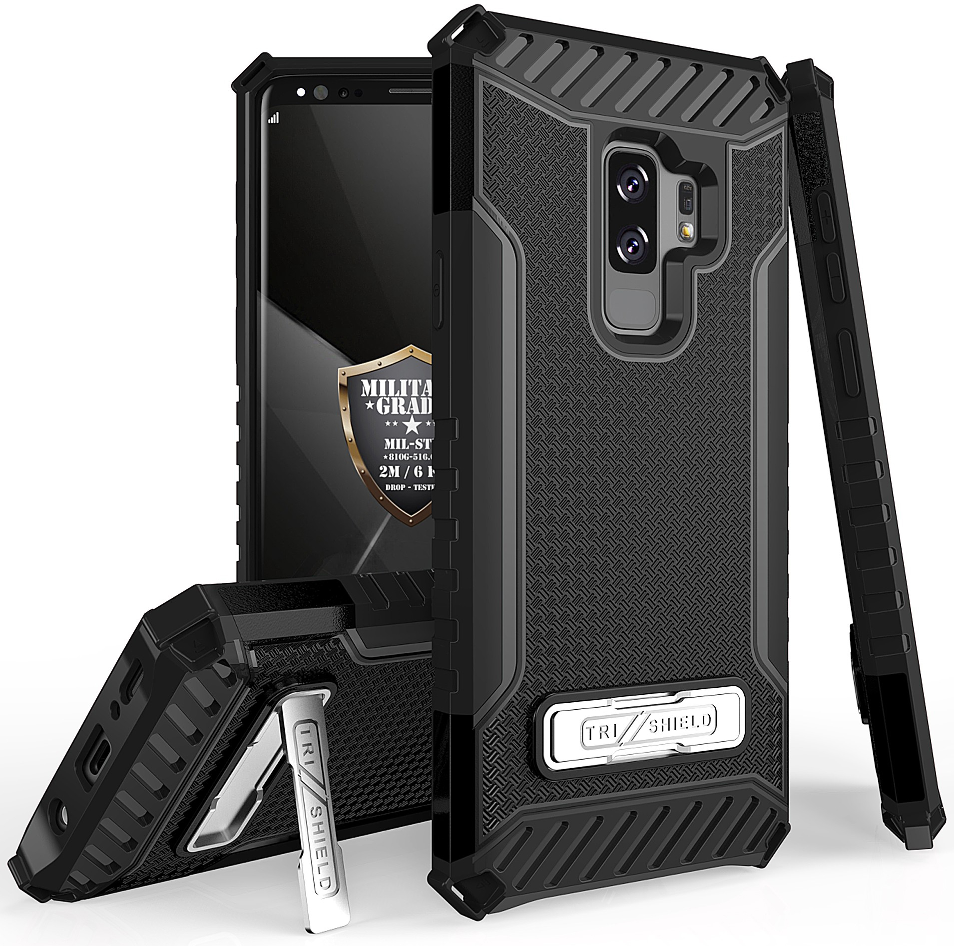 TRI-SHIELD RUGGED CASE COVER STAND LANYARD STRAP FOR SAMSUNG GALAXY S9 PLUS, S9+ - Picture 7 of 13