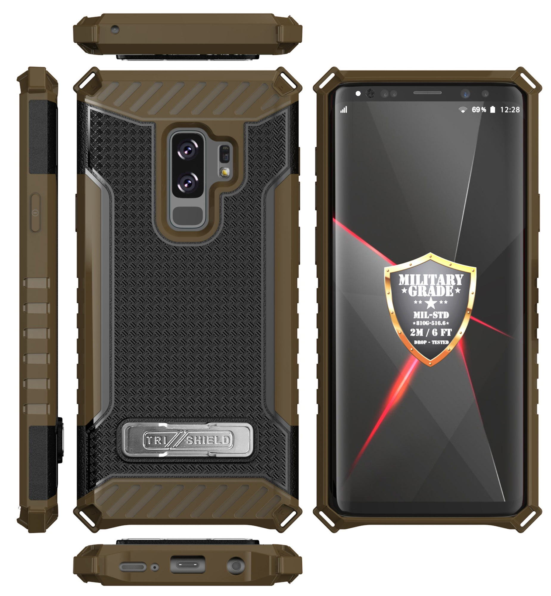 TRI-SHIELD RUGGED CASE COVER STAND LANYARD STRAP FOR SAMSUNG GALAXY S9 PLUS, S9+ - Picture 11 of 13