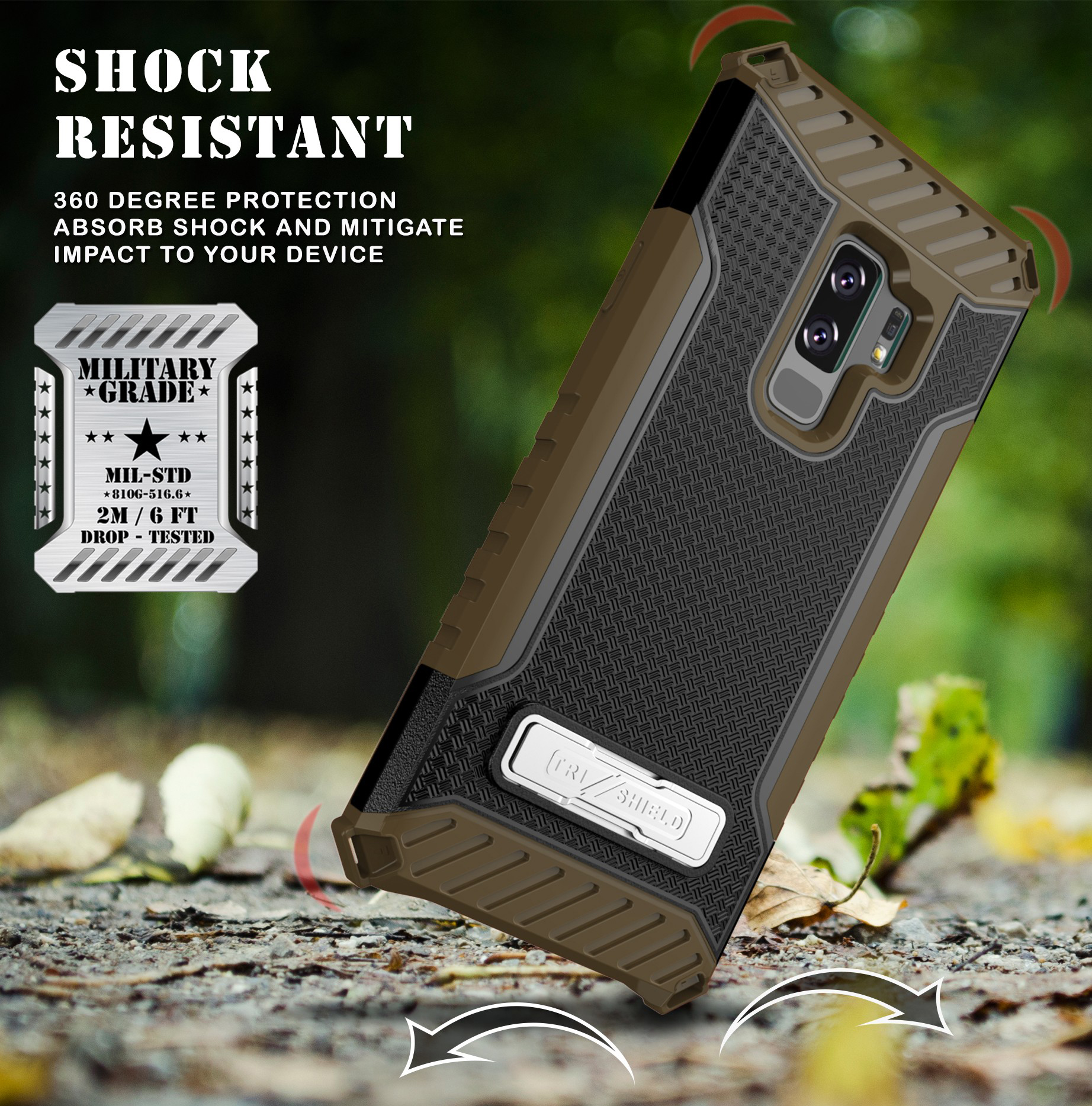 TRI-SHIELD RUGGED CASE COVER STAND LANYARD STRAP FOR SAMSUNG GALAXY S9 PLUS, S9+ - Picture 10 of 13