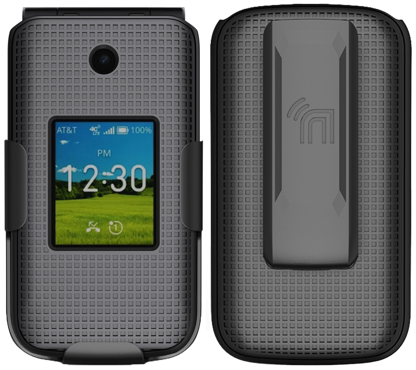 Hard Case and Belt Clip Holster for Cingular Flex 2 Flip Phone (Debut Flex)
