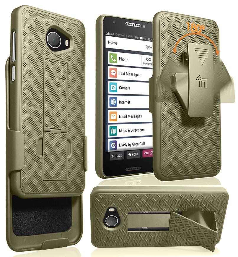 Kickstand Case Slim Cover + Belt Clip Holster for GreatCall Jitterbug Smart2