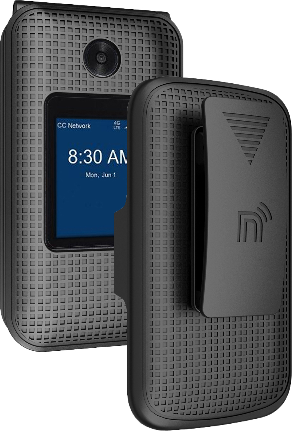 Grid Case Hard Shell Cover + Belt Clip Holster for ZTE Cymbal 2, Telstra Flip 3 - Picture 2 of 17