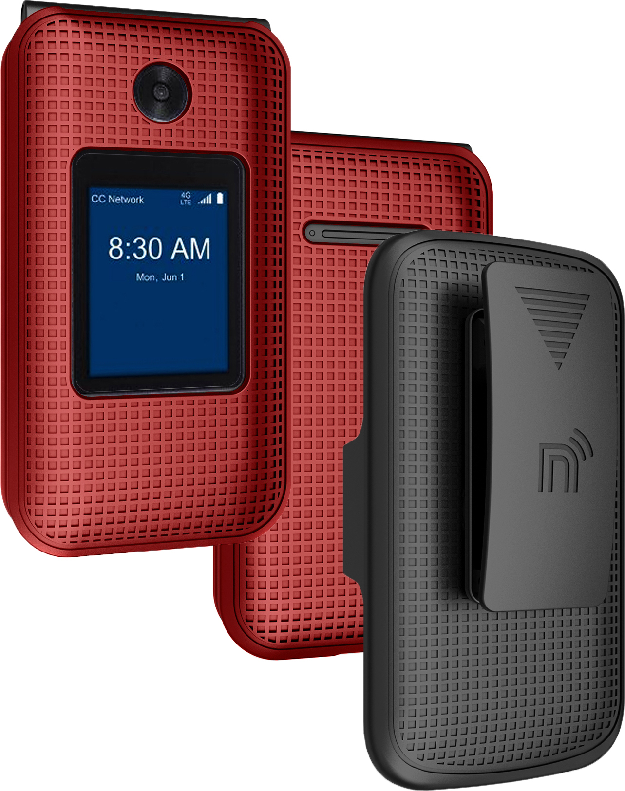 Grid Case Hard Shell Cover + Belt Clip Holster for ZTE Cymbal 2, Telstra Flip 3 - Picture 11 of 17