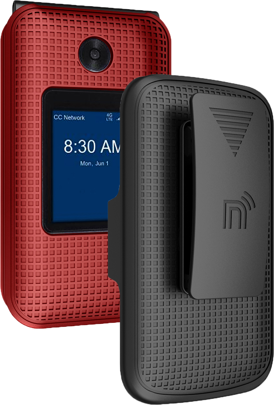 Grid Case Hard Shell Cover + Belt Clip Holster for ZTE Cymbal 2, Telstra Flip 3 - Picture 10 of 17