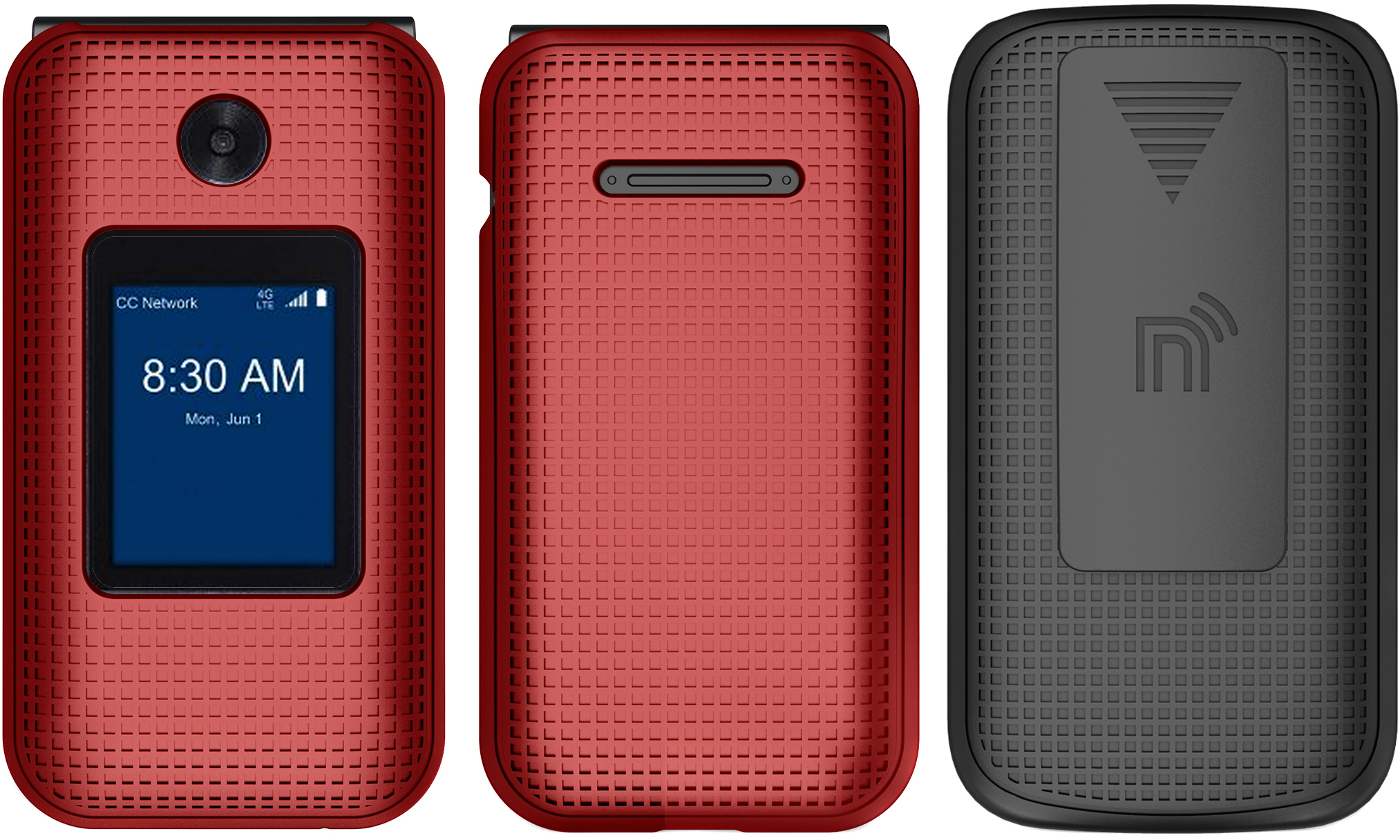Grid Case Hard Shell Cover + Belt Clip Holster for ZTE Cymbal 2, Telstra Flip 3 - Picture 12 of 17