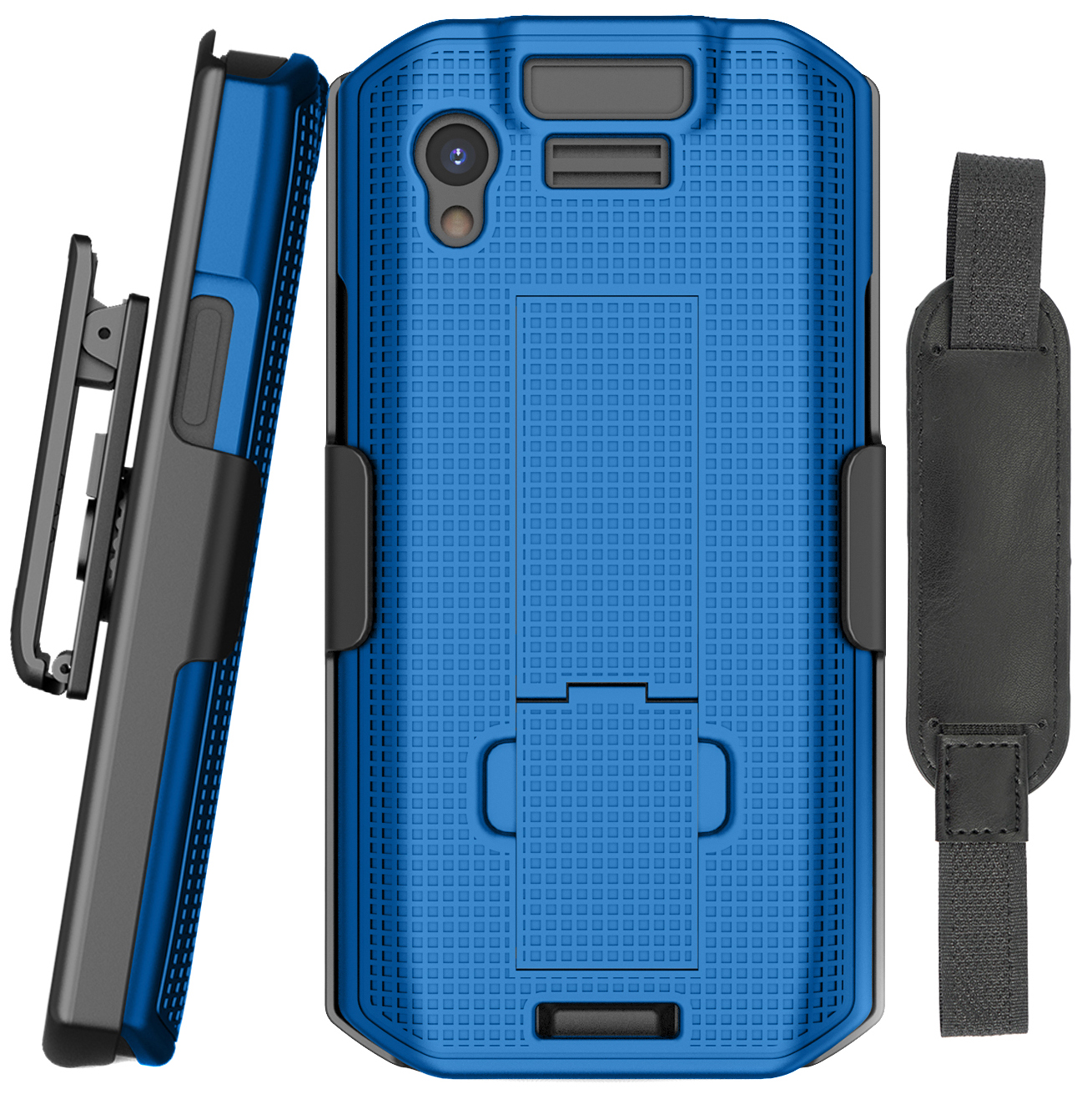 Kickstand Case + Hand Strap + Belt Clip Holster for Zebra TC21 TC26 Scanner