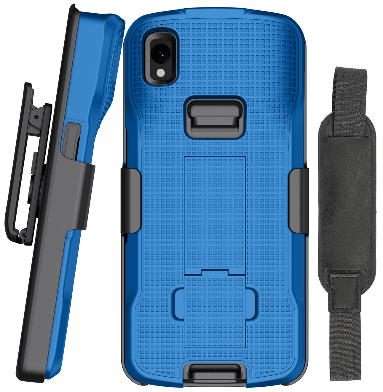 Kickstand Case + Hand Strap + Belt Clip Holster for Zebra TC22 TC27 Scanner