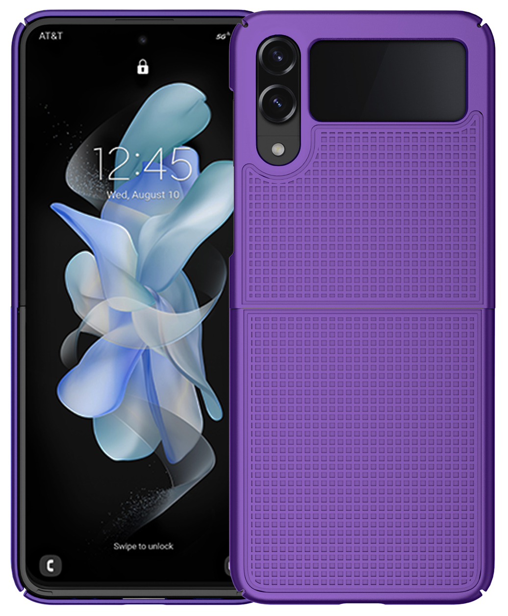 Grid Textured Hard Case Slim Phone Cover for Samsung Galaxy Z Flip 4 5G 2022
