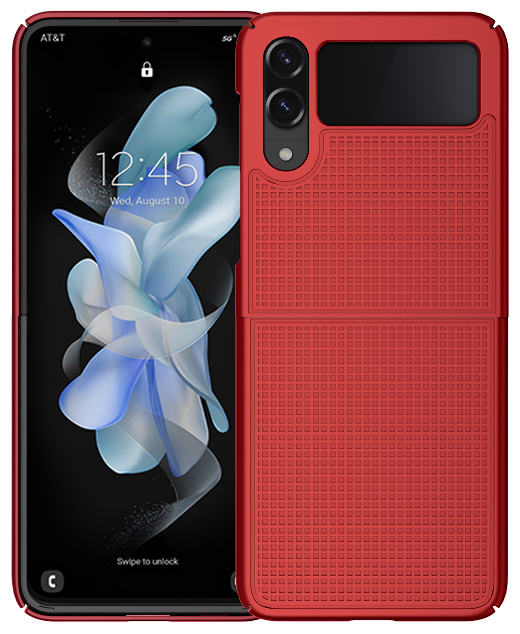 Grid Textured Hard Case Slim Phone Cover for Samsung Galaxy Z Flip 4 5G 2022