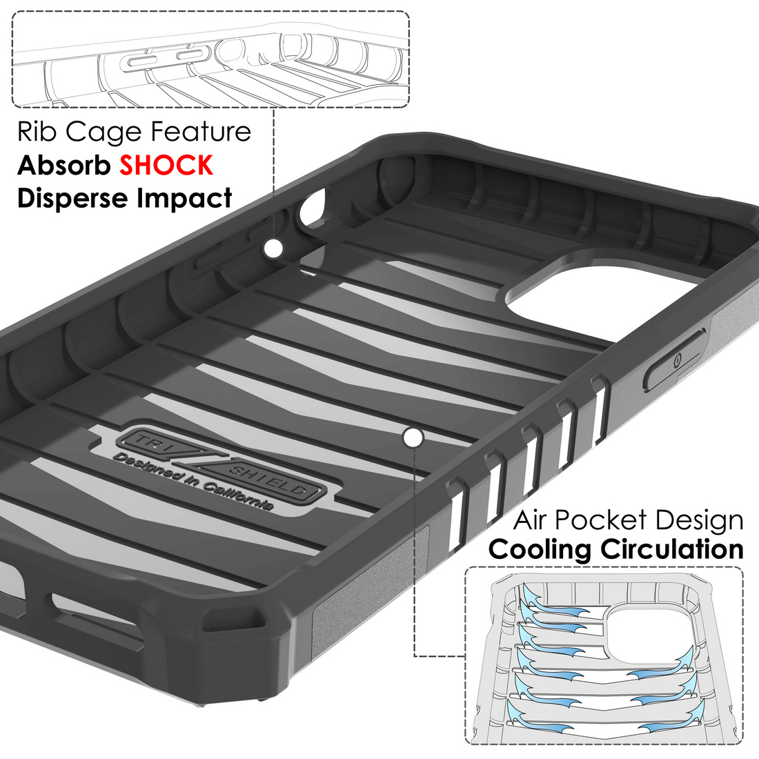 Rugged Tri-Shield Case Cover Kickstand Lanyard Strap for Apple iPhone 11 - 第 10/23 張圖片