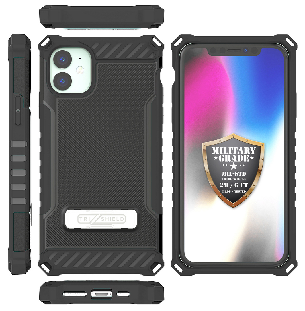 Rugged Tri-Shield Case Cover Kickstand Lanyard Strap for Apple iPhone 11 - 第 9/23 張圖片