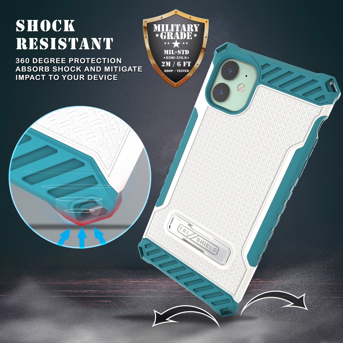 Rugged Tri-Shield Case Cover Kickstand Lanyard Strap for Apple iPhone 11 - 第 16/23 張圖片